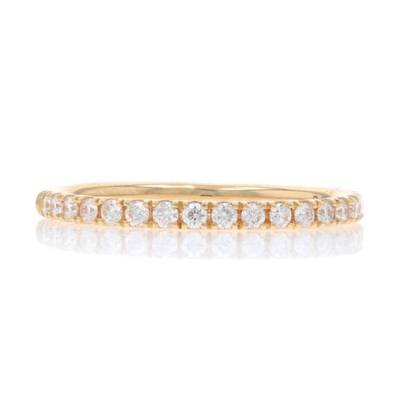 Yellow Gold Diamond Wedding Band - 14k Round Brilliant .25ctw French Set Ring